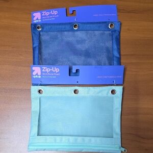 Up & Up Blue and Teal Mesh Binder Pouches